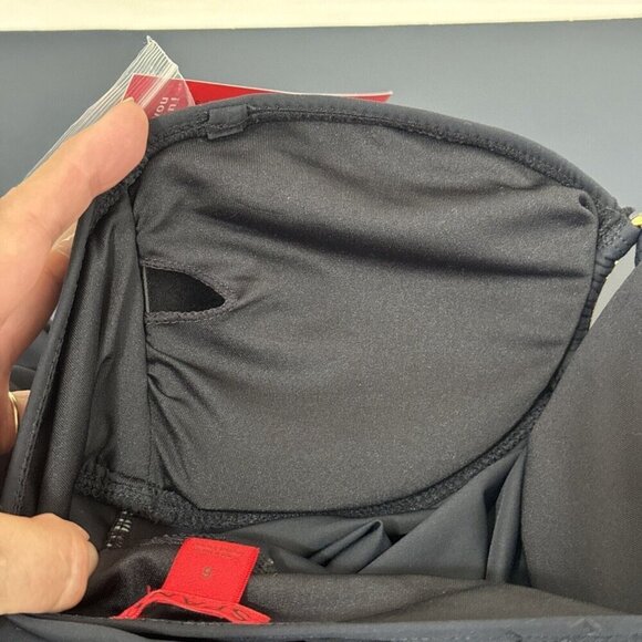 Spanx Women's 6 Convertible Loop Cutout Tankini Swim Top Black New - Picture 9 of 16